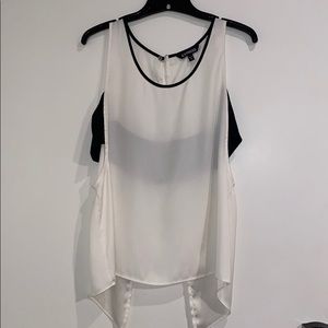 Last chance! Express Womens Sheer White Open Back Tank with Black Bandeau